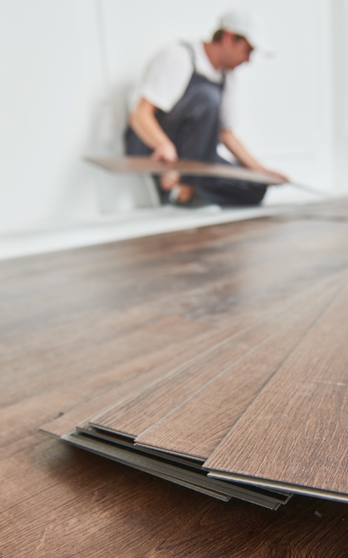 Vinyl plank flooring installation in Colorado Springs - service provided by Footprints Floors.