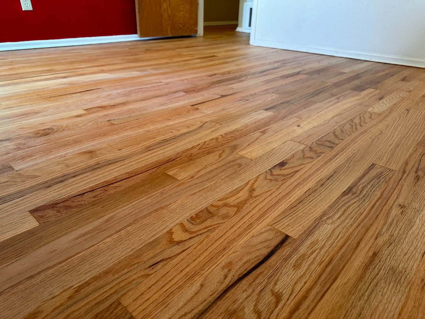 Hardwood LED cure refinishign with Footprints Floors Portland.